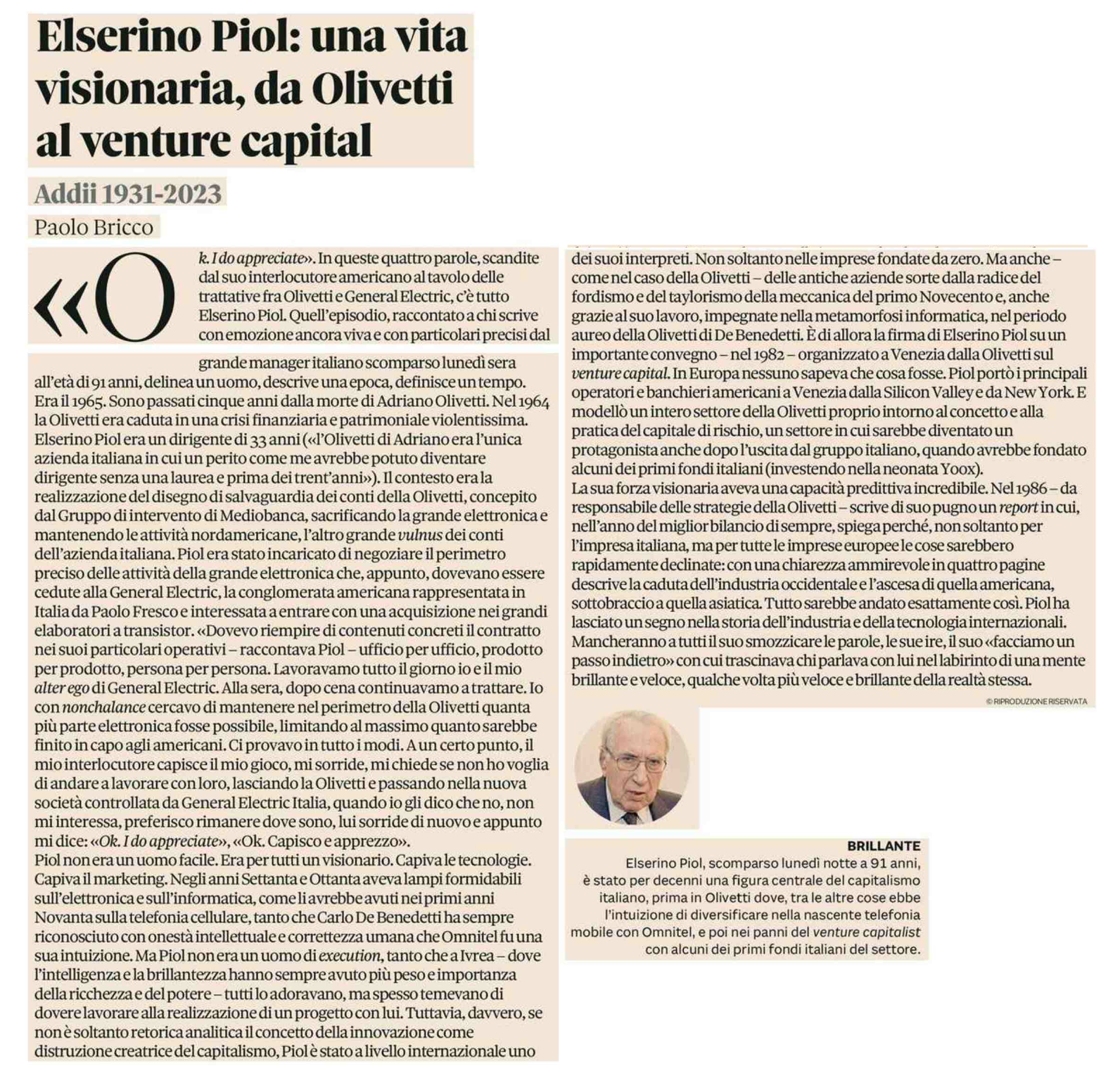 Articolo di: Sole24Ore 19 aprile 23