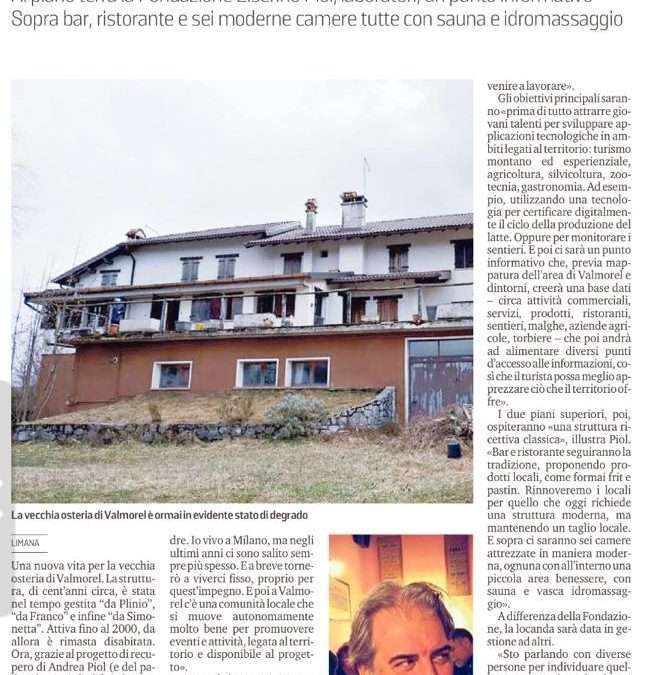 Valmorel, l’ex osteria rivivrà