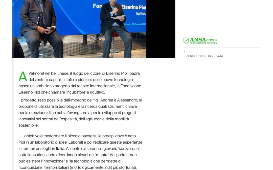 Nasce la Fondazione Elserino Piol, hub di innovazione