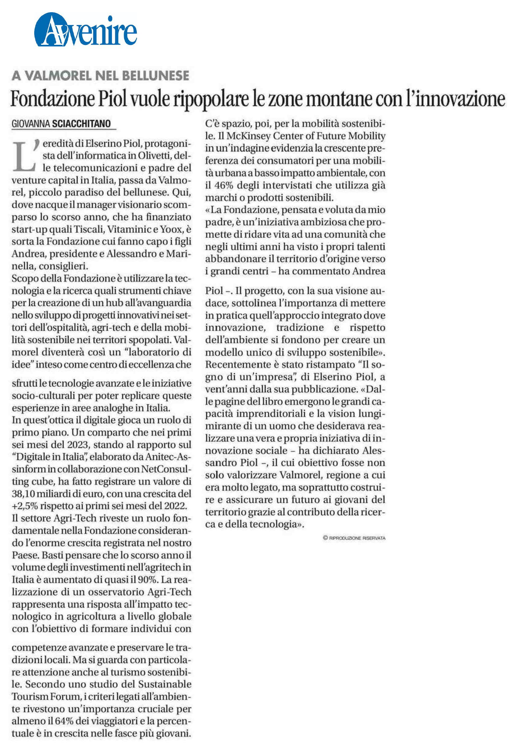 Articolo di: Avvenire 26 gennaio 2024