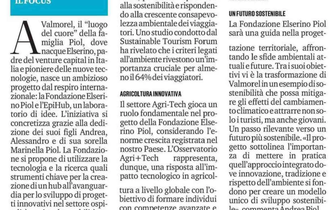 Hub di innovazione: la Fondazione Piol farà rivivere Elserino