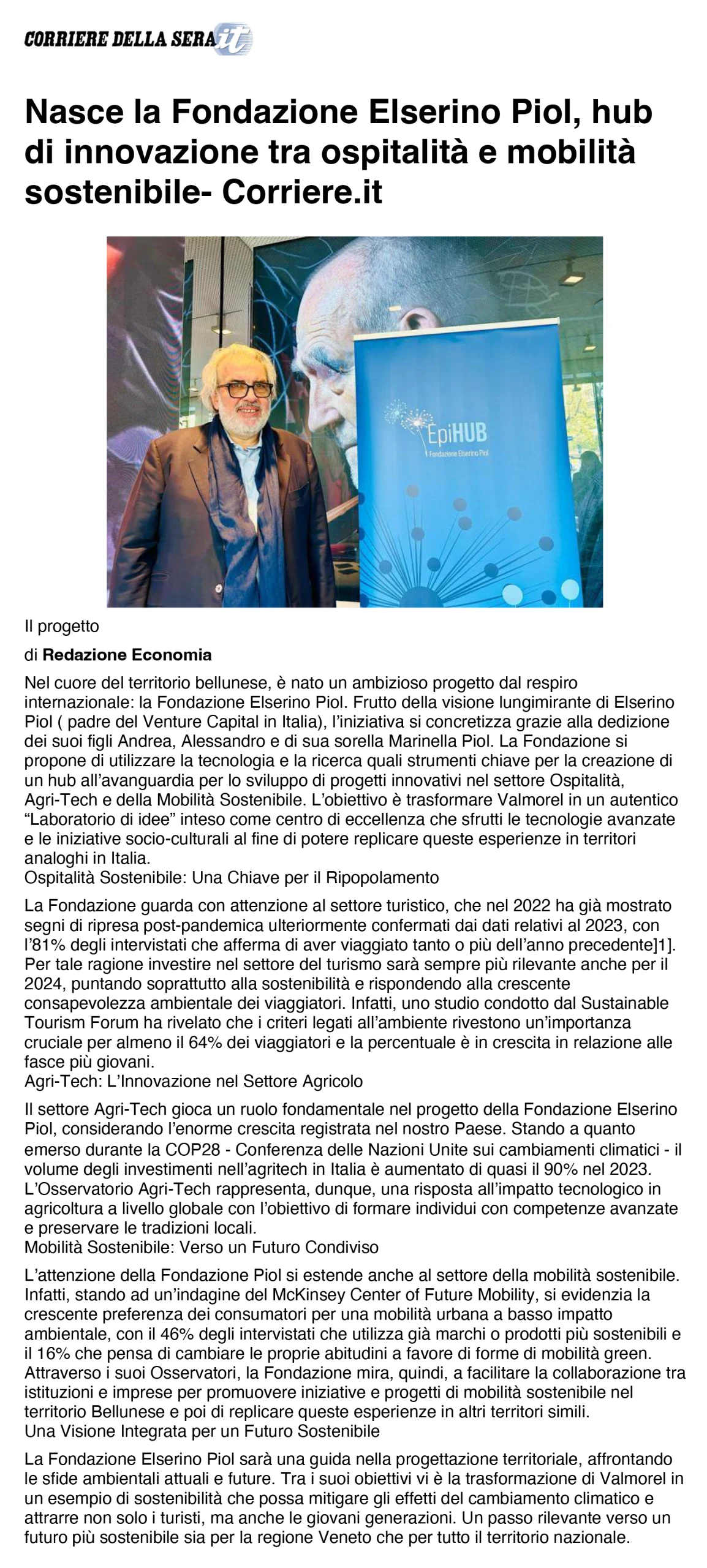 Articolo di: Corriere.it 26 gennaio 2024