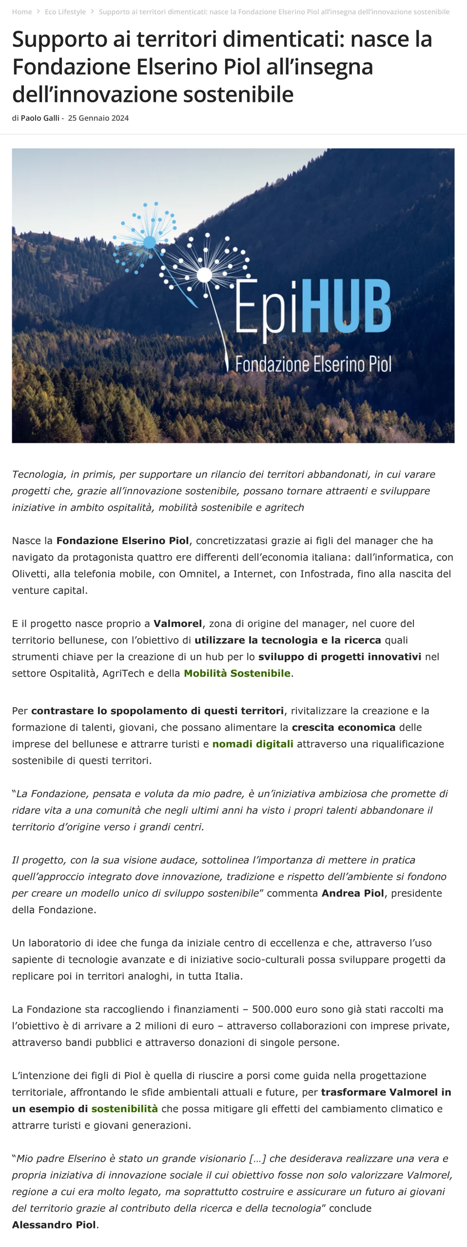 Articolo di: GREENPLANNER 25 gennaio 2024