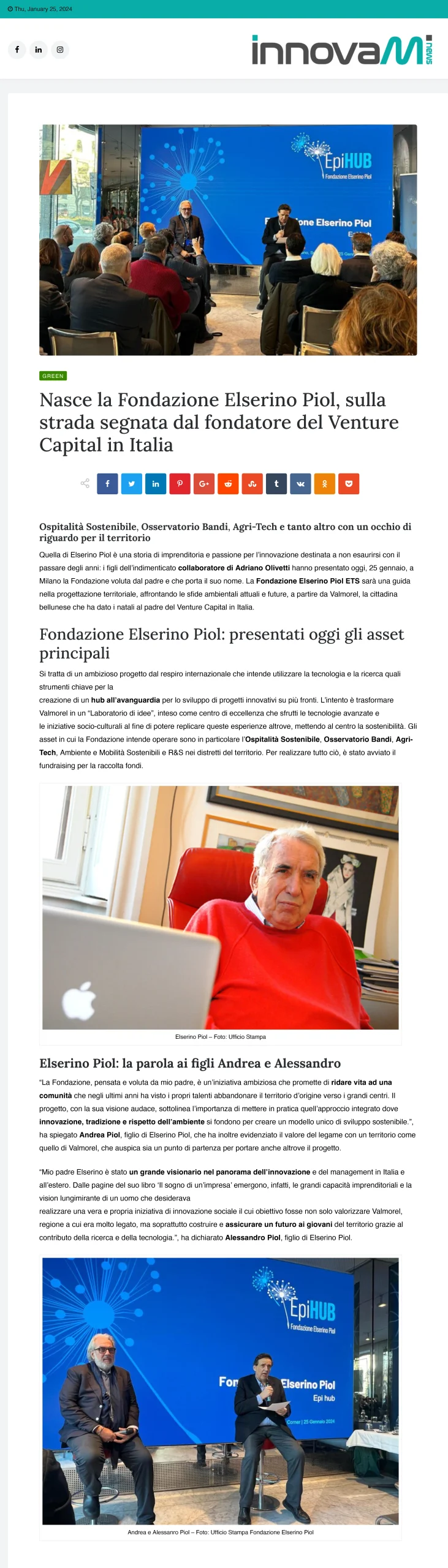 Articolo di: INNOVAMI 25 gennaio 2024