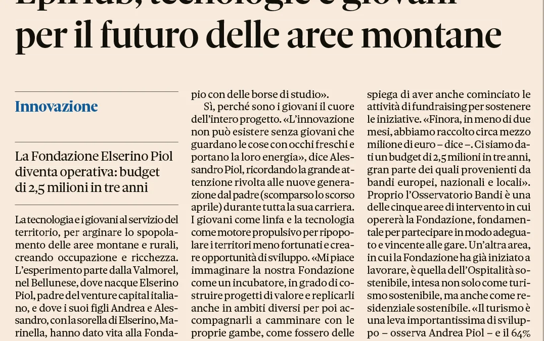 EpiHub, tecnologie e giovani per il futuro delle aree montane
