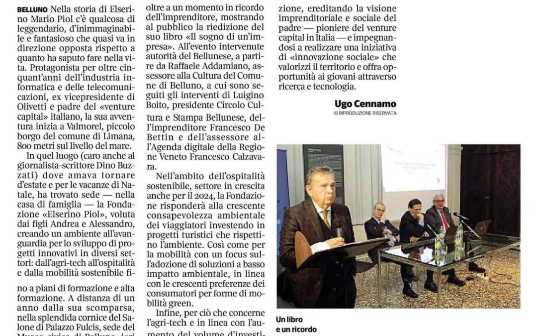 Fondazione Elserino Piol: Casa di famiglia a Valmorel sarà il quartier generale