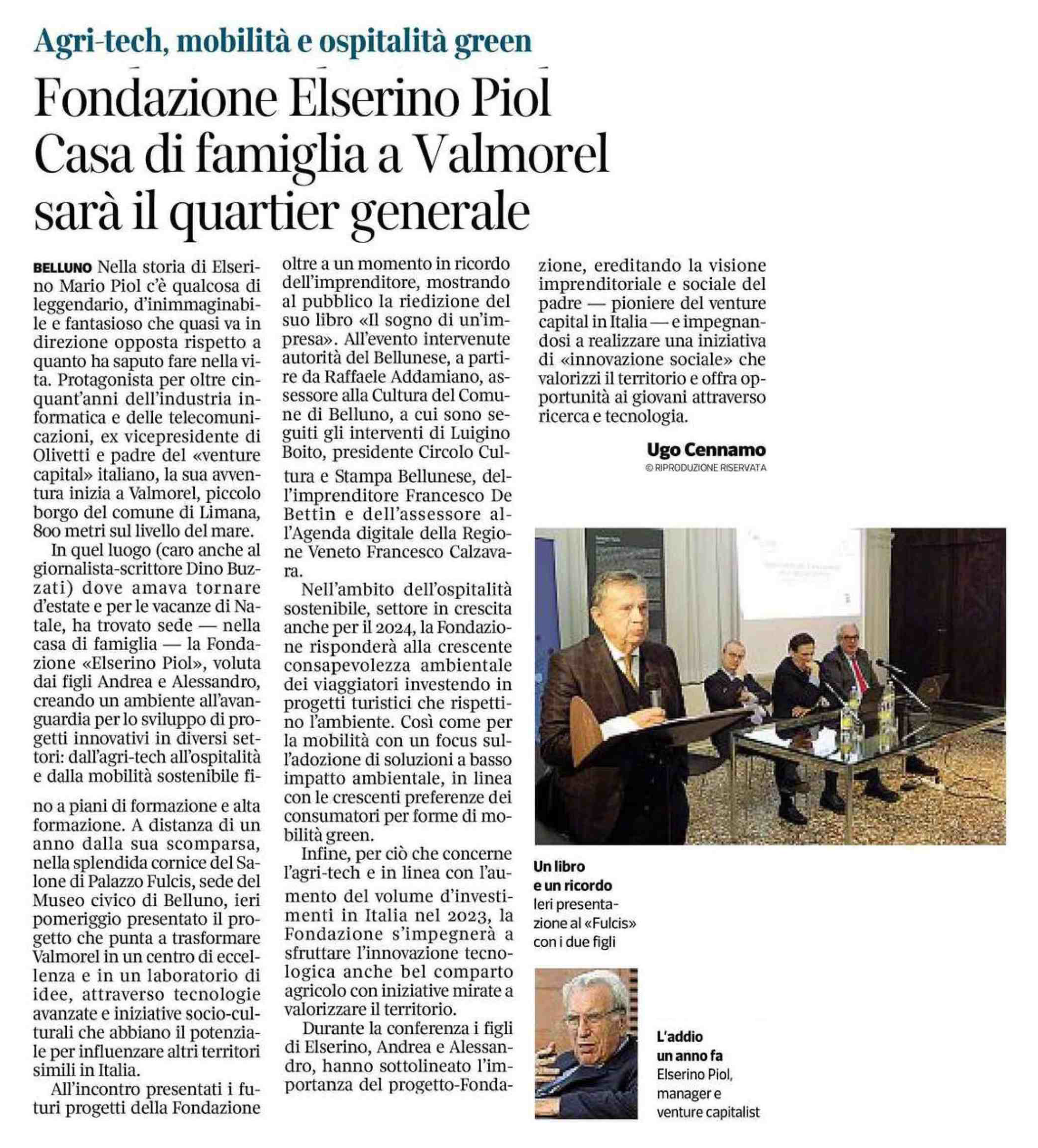 Articolo di: Corriere del Veneto 2 febbraio 2024