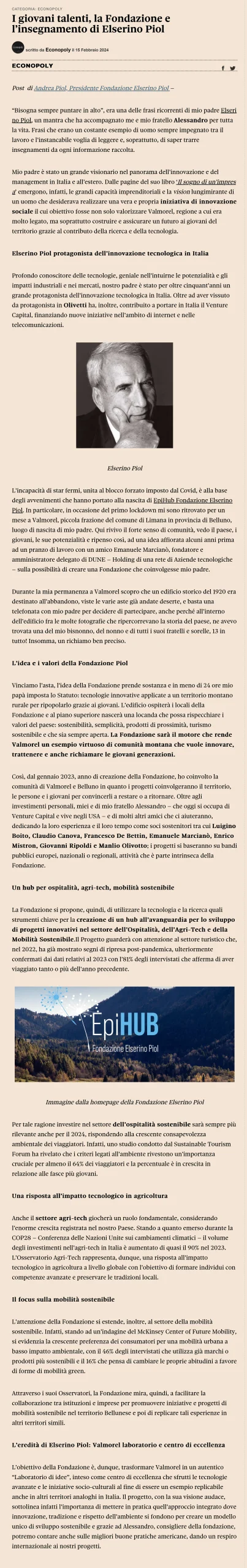 Articolo di: Il Sole 24 Ore 15 febbraio 2024