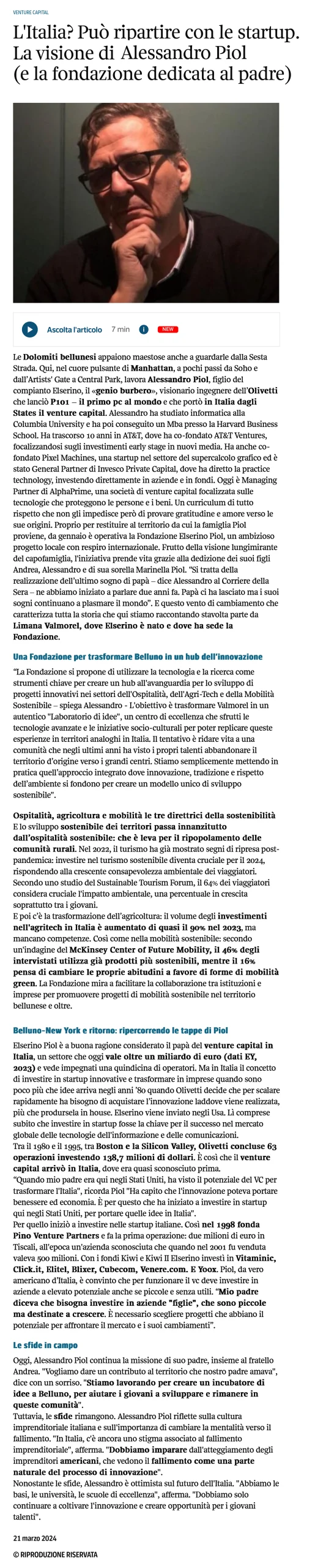Articolo del 2024-03-21 Corriere della Sera
